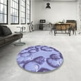 thumbnail image 4 of Ahgly Company Machine Washable Indoor Round Transitional Slate Blue Area Rugs, 8' Round, 4 of 7