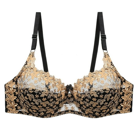 

Women Plus Size Lace Bra Fashion And Sexy For Women Ladies Girls Gold 34c