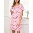 thumbnail image 2 of DAKIMOE Cotton Nightgowns for Women Soft Cotton Short Sleeve Night Shirts Womens Print Sleep Shirts Loose Comfy Pajamas Sleepwear, 2 of 7