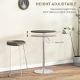 thumbnail image 4 of HOMCOM Adjustable Round Bar Table for 2, Pub Table w/ PE Rattan Top, Brown, 4 of 10