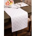 thumbnail image 2 of Contemporary Home Living Shimmering Polka Dots Cotton Table Runner - 72" - White and Gold, 2 of 7