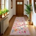 thumbnail image 6 of GUUCHA 2'x6'Area Rugs for Living Room Floral Print Rug Floor Carpet for Bedroom,Pink, 6 of 7