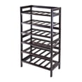 thumbnail image 2 of Silvi Wine Rack 30 Bottle - 6 Tier Walnut Finish Freestanding Wine Storage for Home, Kitchen, or Wine Cellar - Elegant Display Shelf, 2 of 5