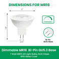 thumbnail image 2 of Dimmable MR16 LED Light Bulb 7W, 5000K Cool White, 500LM Bi-Pin GU5.3 Base, Spotlight Bulb for Landscape and Track Lighting, 6-Pack, 2 of 8