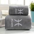 thumbnail image 4 of Premium Soft Fleece Bath Towel Set - 2-Pack Large Absorbent Gray Towels (35x75cm & 70x140cm) for Bathroom, Gym, Pool, Hotel & Home Use, 4 of 6