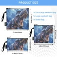 thumbnail image 3 of Haosy 3 Pack Reusable Ziploc Bags BPA Free Healthy Food Storage Bag Leakproof Sandwich Snack Freezer Bags Fierce Dinosaurs in Thunderstorm, 3 of 7