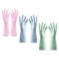 thumbnail image 4 of Rubber Gloves for Kitchen Use Assorted Color Safe Lightweight with Good Elasticity and AntiSkid 3 Pairs, 4 of 8