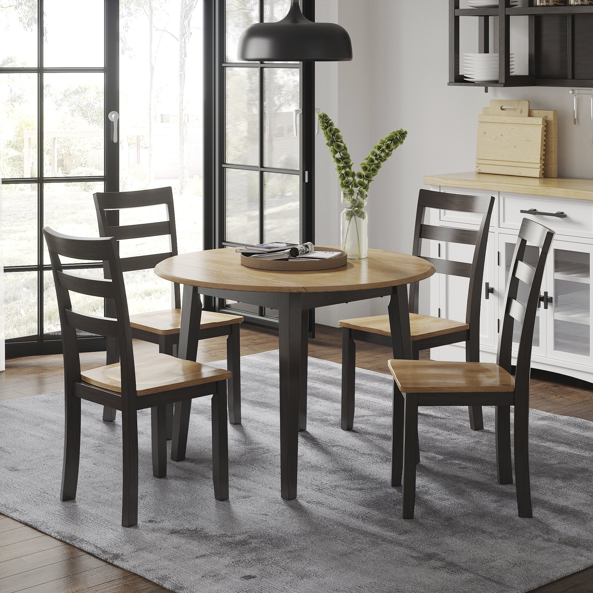 Signature Design by Ashley Gesthaven Round Dining Drop Leaf Table, Natural/Brown