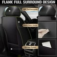 thumbnail image 2 of DIKSOAKR Full Set Car Seat Cover Fit for Hyundai Elantra 2000-2025: Faux Leather Seat Cushion with Lumbar Support Waterproof Seat Protector Compatible Airbag (Black)-2 Rows 5 Seats, 2 of 7
