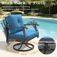 thumbnail image 2 of Mvpipi Outdoor Swivel Rocker Chairs, 3 Piece Metal Patio Rocking Chair w/Coffee Table, Aluminum Patio Bistro Furniture Set with 5" Thickened Cushions for Porch, Backyard, Balcony, Blue, 2 of 6