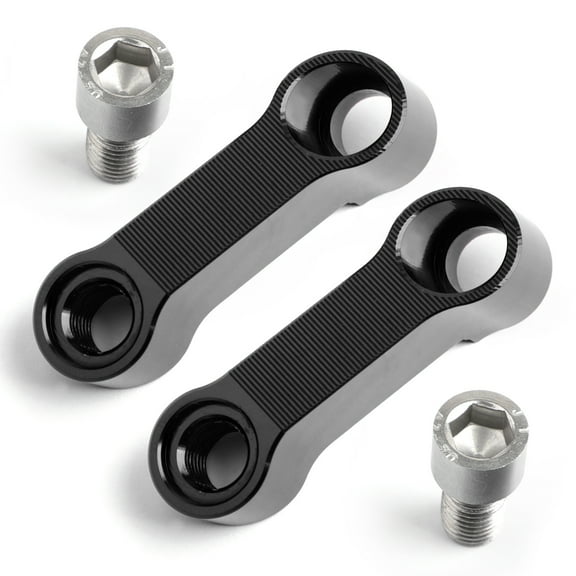 Pair ALU Motorcycle Mirror Extenders-Riser-Extension Black 10mm Fit for Honda