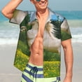 thumbnail image 5 of Lsque Horse Rearing Up In The Field pattern Hawaiian Shirt for Men, Unisex Summer Beach Casual Short Sleeve Button Down Shirts-Small, 5 of 9