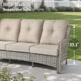 thumbnail image 6 of Ovios 6 Pieces Outdoor Furniture Set High Back All-Weather Wicker Patio Conversation Set with Ottomans & Solar Light Coffee Table, Beige, 6 of 11