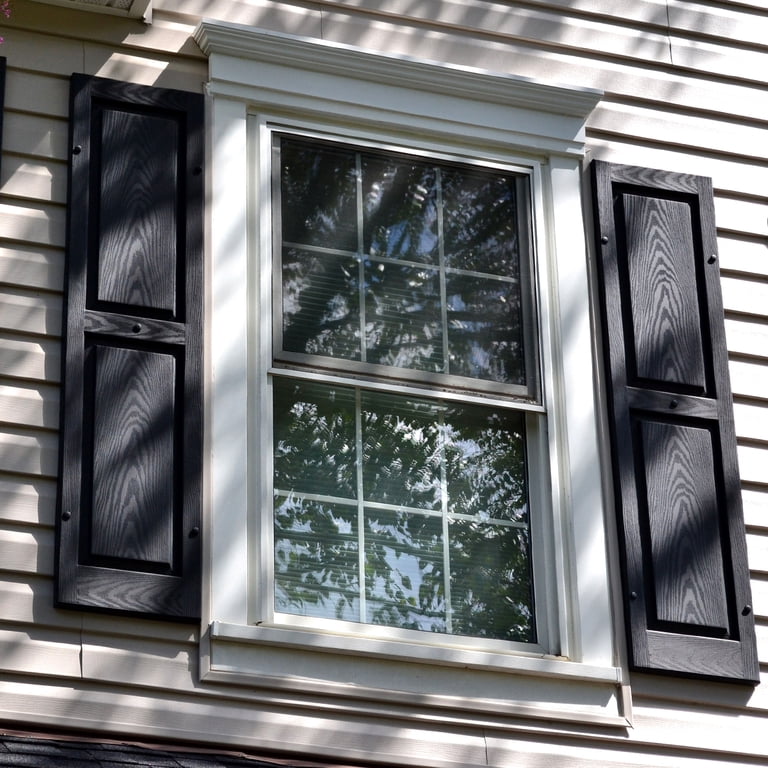 Builders Edge Bordeaux Raised Panel Vinyl Shutters - 14.75x63 Inch Pair