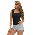 thumbnail image 4 of Unique Bargains Women's U Neck Tank with Built-In Bras S Black, 4 of 6