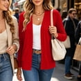 thumbnail image 5 of Yertdoel Cardigan Sweaters for Women Solid Color Long Sleeve Open Front Knit Cardigans Fashion Lightweight Cozy Casual Outerwear Top, 5 of 6