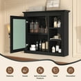 thumbnail image 4 of 29" Medicine Cabinet, Bathroom Wall Mounted Cabinet with Adjustable Shelves,Open Storage and Mirror, Modern Wood Over Toilet Organizer for Living Room, 4 of 9