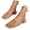 Gold, variant on Women's Mesh Wrap-Up Heels Square Toe Fishnet Sandals Strappy Flat Slides Summer Closed Toe Beach Party Shoes（Black，Size 6.5)