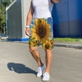 thumbnail image 6 of Pofeuu Sky Golden Sunflower Field Print Men's Soft Woven Elastic Waistband Sleep Pajama Short-Large, 6 of 6