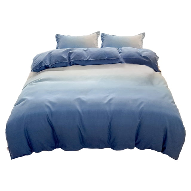 Blue Blue Bedding Set 4 Piece Comforter Cover Sheet Pillowcases For 70.9 Inch Bed Student Dormitory Fresh Color Washed