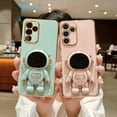 thumbnail image 3 of Compatible with Samsung Galaxy A14 Electroplated Case Women Plating Astronaut Hidden Stand Case Camera Lens Protection Soft Shockproof Bumper Case for Samsung Galaxy A14 5G 6.6 inch (Pink), 3 of 11