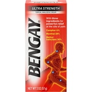 Bengay Ultra Strength Topical Pain Relief Cream, Non-Greasy Analgesic for Minor Arthritis, Muscle, Joint, and Back Pain, Camphor, Menthol & Methyl Salicylate, 2 oz Packaging May Vary