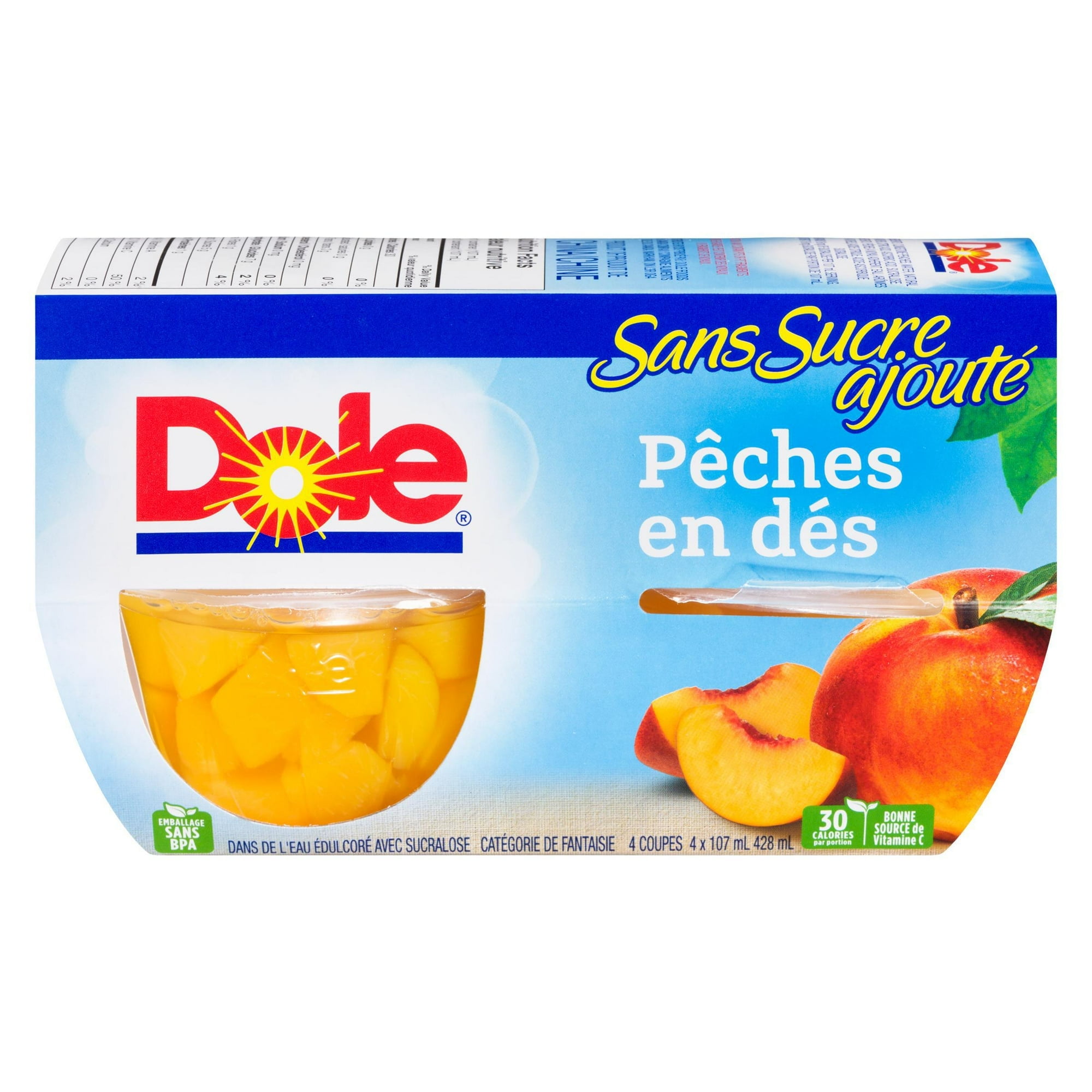 Dole Diced Peaches in Water, 4 Cups, 428 mL