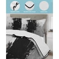 thumbnail image 4 of Quilts Twin Size Bedding Set, Black Cement Gray Lightweight Quilted Comforter, Modern Abstract Art Black Soft Reversible Bedspread Coverlet with Pillow Covers for All Season, 68" x 86", 4 of 7