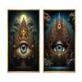 thumbnail image 2 of Designart "Ancient Temple Mystique Consciousness Unveiled II" Abstract Landscape Framed Wall Art Set Of 2 - Modern Gold Gallery Wall Frame Set For Home Decor, 2 of 6