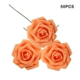 thumbnail image 4 of Xingzhi 50 Pcs Maison Bureau Hôtel Portables Fleurs Artificielles Réalistes Intérieur Extérieur Mariage Réutilisables Roses Simulées Orange, 4 of 5