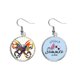 thumbnail image 1 of Flores en mariposa Pendientes de sandía verano lóbulo desgaste Unbranded M, 1 of 3