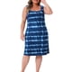 thumbnail image 2 of Vestidos de verano sin mangas de tie dye de talla grande Agnes Orinda para mujeres, vestido casual suelto tipo camiseta de playa 3X azul, 2 of 6