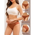 thumbnail image 4 of Seamless Underwear for Women No Show Hipster Bikini Panties Low Rise Cheeky Breathable Soft Invisible Briefs 6 Pack, 4 of 6