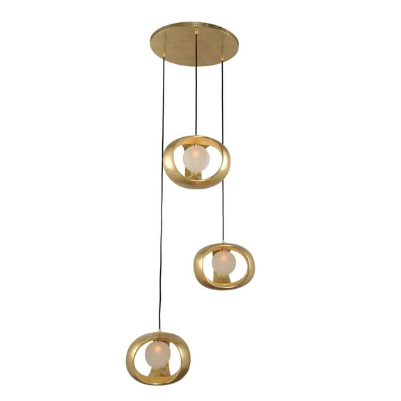 Kalco Lighting Calistoga 25" Mid-Century Metal Pendant in Gold Leaf
