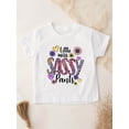 thumbnail image 2 of Camiseta de manga corta con estampado de pantalones Little Miss Sassy, 100 % algodón, cómoda y casual para niñas., 2 of 7