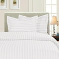 thumbnail image 1 of 2-Piece Striped Duvet Cover Set, 1500 Thread Count, Button Closure - Cooling, Breathable Material- Wrinkle, Fade, Stain Resistant, Twin/Twin XL, White, 1 of 1