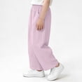 thumbnail image 7 of Mwjwdo Big Kids Boys & Girls Simple Elastic Waist Pants, Solid Long Trousers with Pockets, Relaxed Casual Bottoms Pink 14 Years, 7 of 7