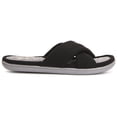 thumbnail image 3 of Women's Ultra Soft Padded Felt Criss Cross Slide W/French Terry Insole Slipper W/ Memory Foam (L, Black-344), 3 of 5