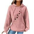 thumbnail image 2 of Pounoo Waffle Knit Hoodies for Women Cute Dog Paw Heart Gift Print Long Sleeve Tops Winter Warm Pet Owner Top With, 2 of 4