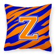 thumbnail image 1 of "Treasures CJ1023-ZPW1414 Monogram Initial Z Tiger Stripe Blue Orange Pillow, grande, multicolor" Caroline's Treasures CJ1023-ZPW1414, 1 of 1