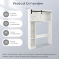 thumbnail image 3 of Spaco 4-Tier Over The Toilet Storage Cabinet with Sliding Barn Door and Storage Shelves-White, Bathroom Cabinet, 3 of 8