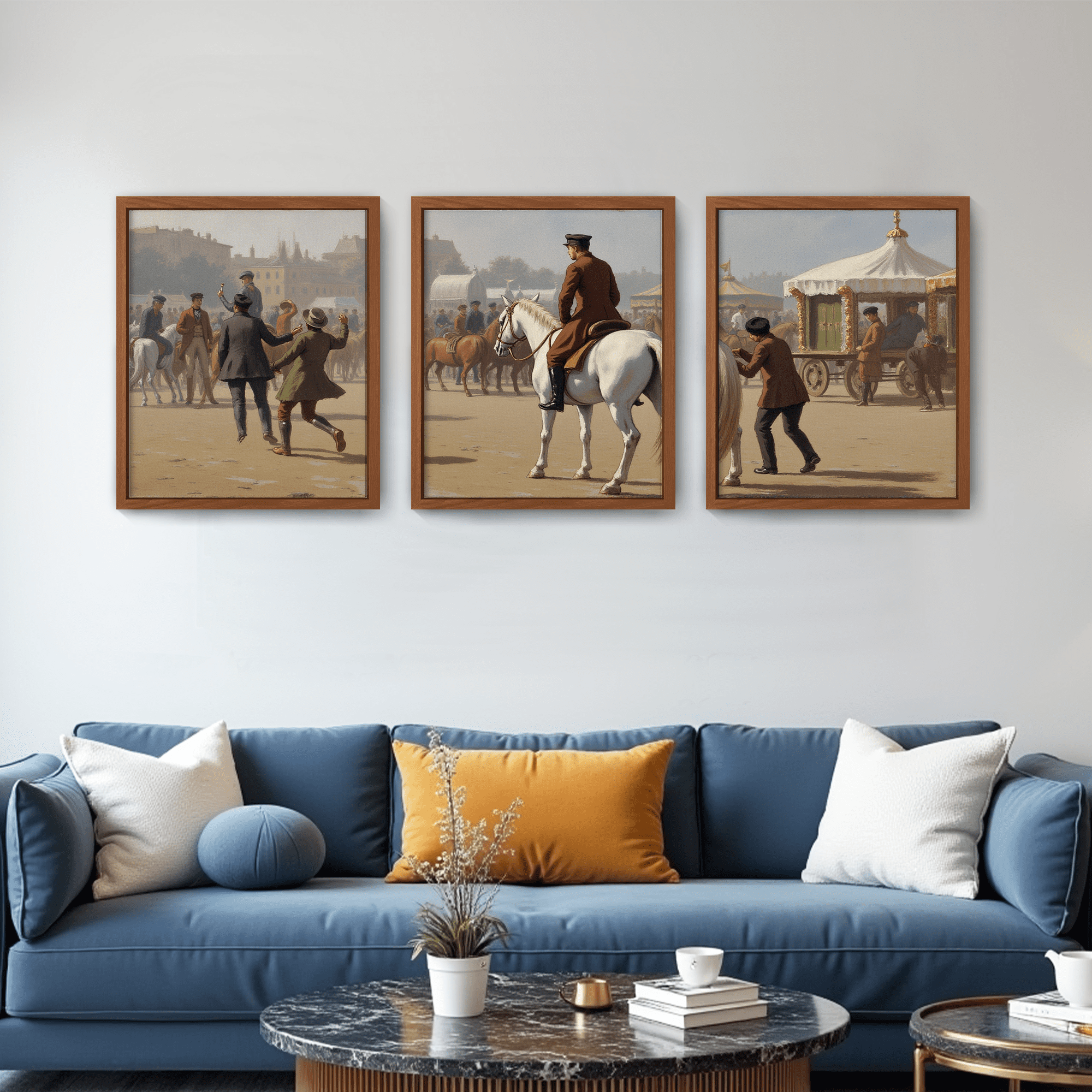 MAYEERTY Modern Abstract Wall Art Painting, Living Room Decor, Brown MDF Frame, 7.87"x9.84"