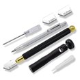 thumbnail image 1 of 1 Set Glass Cutter, Alloy Incisive Professional Glass Cutting Tool with 3 Cutter Heads Marking Pen, 1 of 5
