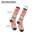 thumbnail image 3 of Bingfone Compression Socks for Women and Men Long Socks for Running Athletic Cycling Nurse-Small Coral Red Flowers, 3 of 8