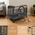 thumbnail image 4 of 46 Inch Heavy Duty Dog Crate, Dog Crate Cage Kennel with Wheels, Removable Trays for Small Medium Large Dogs, 4 of 7