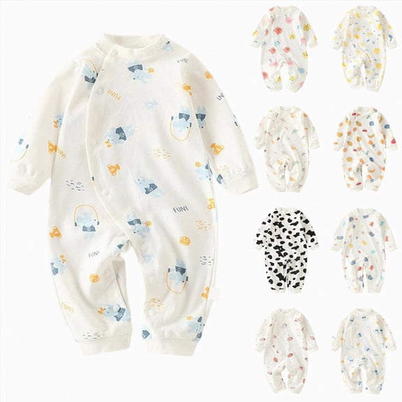sdbrld Newborn Pajamas Long Sleeve Romper Unisex Baby Clothes Preemie Sleepers Boy 0-3M 6-9M 12-18M Infant Spring Summer Fall Winter Light Blue Sizes 12-18 Months