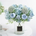 thumbnail image 3 of FNGZ 12.6" x 7.87" x 7.87" Artificial Plastic Blue Flowers Wedding Bouquet ( 12 Count ), 3 of 3