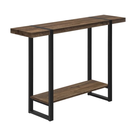 Accent Table - MDF Brown - Industrial-Farmhouse Style Console Table with Fixed Shelf - Entryway Living Room Bedroom Sofa - Durable Modern Design