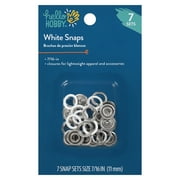 Hello Hobby White Snap Fasteners, Nickel Plated Brass (7 Count)