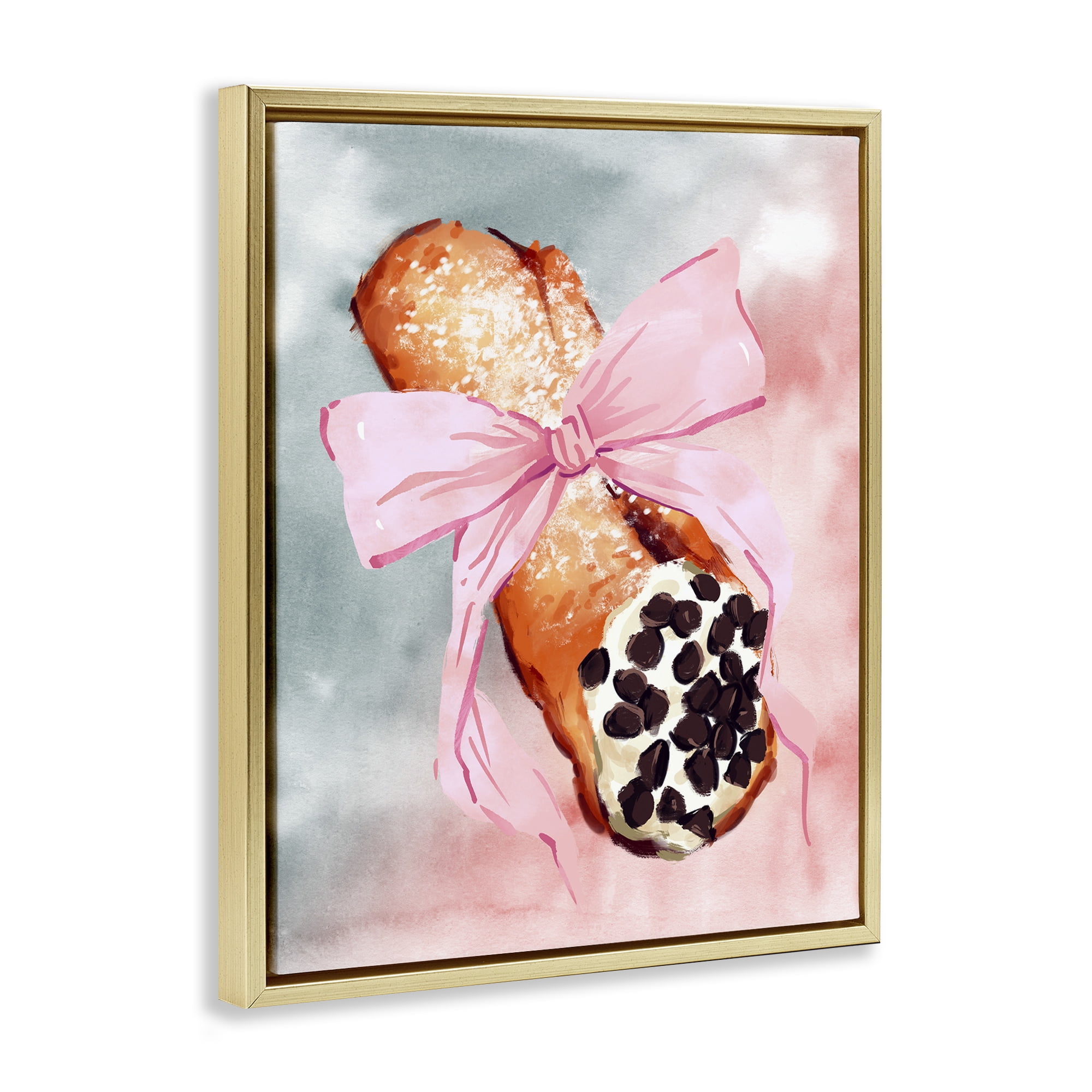 Stupell Industries Glam Cannoli Pastry Food & Beverage Painting Gold Floater Framed Art Print Wall Art, 25 x 31